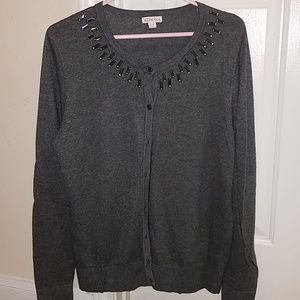 Gray button cardigan